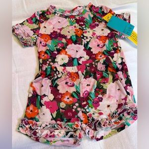 NWT - Posh Peanut Short Sleeve Ruffled Short Set - Size 3T